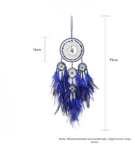 Dettaglio dell'acchiappasogni Albero della Vita blu con diametro 16cm e lunghezza 75cm