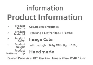 Detailed technical specifications for the handmade cobalt blue dreamcatcher wall hanging