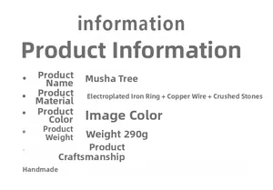 Detailed specifications table for Tree of Life crystal wind chime home decoration