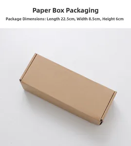 Brown corrugated cardboard packaging box dimensions showing length 22.5cm, width 8.5cm, height 6cm