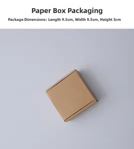 Brown corrugated cardboard gift box packaging for ornaments measuring 9.5x9.5x3cm
