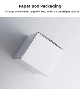 White cardboard packaging box showing dimensions 9.5x9.5x13.5 cm for suncatcher pendant