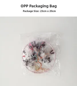 Tree of Life suncatcher with purple crystals in protective 23x20cm OPP bag packaging