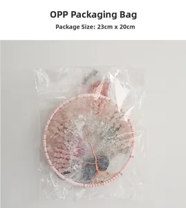 Detail of tree of life suncatcher in OPP packaging with size dimensions 23cm x 20cm