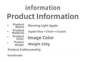 Detailed specifications chart for agate crystal suncatcher with 320g weight and size info