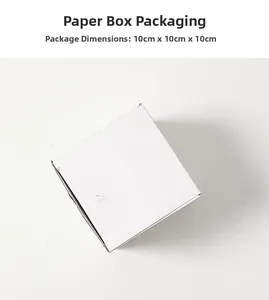 Detailed view of a 10x10x10cm white cardboard gift box for copper wind chimes