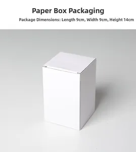 White minimalist paper packaging box measuring 9x9x14cm for crystal tree home decor