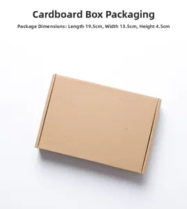 Brown corrugated cardboard packaging box measuring 19.5 x 13.5 x 4.5 cm for crystal moon pendant