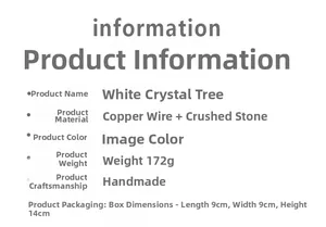 Specifications of handmade White Obsidian crystal tree with copper wire and crushed stones