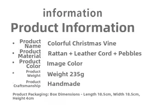 Detailed technical specifications for handmade Christmas rattan wreath ornament