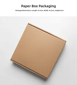 Top view of a brown kraft paper gift box with dimensions 18.5x18.5x4cm for Christmas decor