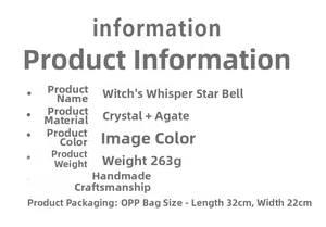 Spécifications de la cloche étoilée Witch Secret avec détails en cristal et agate