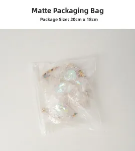 Frosted protective packaging bag for crystal suncatcher measuring 20cm by 18cm