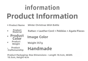 Specifications of handmade Christmas wishing bottle with rattan and agate in gift box