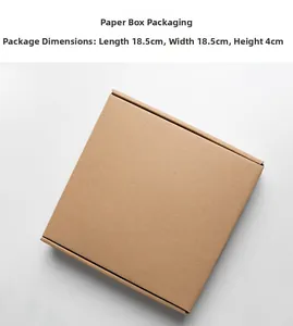Square brown corrugated cardboard packaging box measuring 18.5x18.5x4cm with natural texture