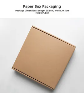 Flat corrugated cardboard packaging box for white paper star light, 20.5x20.5x4.5 cm