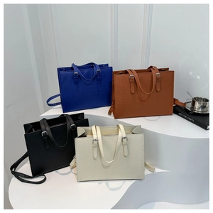 Elegant 2024 women's business tote bags in four colors with durable Saffiano leather texture