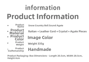 Detailed specifications for handmade rattan and agate stone wall hanging decoration