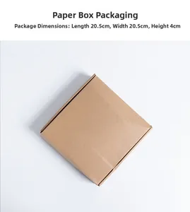Square brown kraft paper gift box for floral wreaths 20.5x20.5x4cm size detail