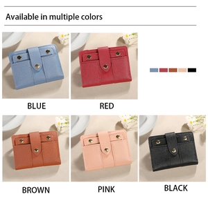 Mini-Bifold-Geldbörsen aus Kunstleder mit Lychee-Muster in verschiedenen Farben