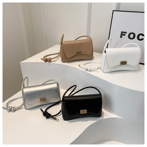 Chic multi-color faux leather crossbody bags with gold metal buckle and knotted straps