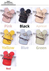 Mini cartoon card holder with mouse ears design showing seven available color options