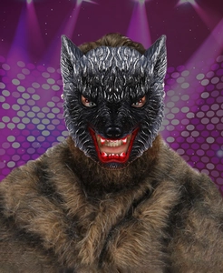 Gedetailleerd weerwolfmasker en nepbont borststuk voor Halloween feesten en kostuums