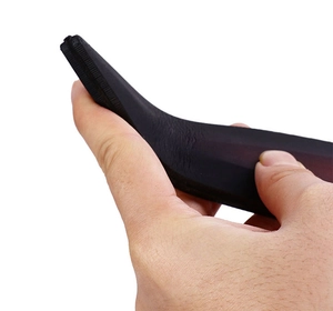 Detail showing the 180-degree flexibility and resilient PU material of the dark elf sword toy