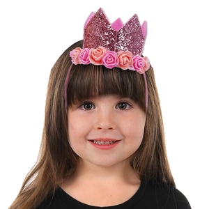Kinder Baby Geburtstag Party Pailletten Krone Hut Glitzer Feier Hut Mit Schaumstoff Rosen Bommeln Für Fotografie Kopfschmuck