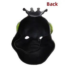 Detailed back view of the frog party mask featuring eye holes and an elastic head strap