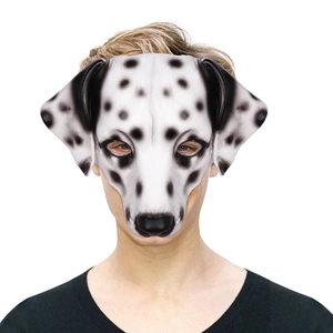 Masque De Chien Dalmatien Réaliste En Mousse PU Masque Demi Visage Pour Adultes Cosplay Fête Costumée Halloween Bal Accessoire