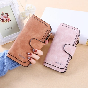 Womens Long Wallet Matte PU Leather Clutch Purse Multiple Card Slots Zipper Buckle Korean Style Elegant Handbag