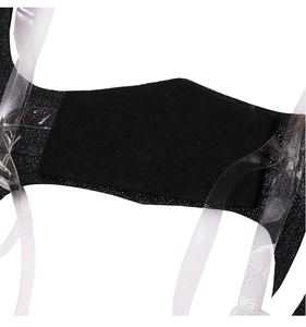 Detail der schwarzen Glitzer-Drachenflügel mit verstellbaren transparenten Trägern