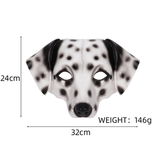 Masque de cosplay dalmatien avec dimensions de 32 cm de large et 24 cm de haut