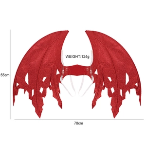 Rote Drachenflügel für Halloween Cosplay, 70cm Breite, leichtes Filzmaterial für Kostüme