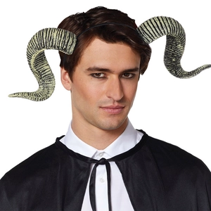 Halloween PU Foam Goat Horn Headband Antique Bronze Silver Spiral Sheep Horn Cosplay Prop Party Costume Headpiece Accessory