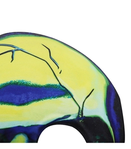 Detailed macro view showing the smooth fabric texture and sharp sublimated print on the mask