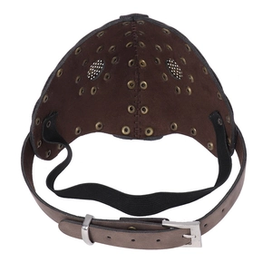 Masque de cosplay steampunk en cuir avec œillets en laiton et filtres métalliques