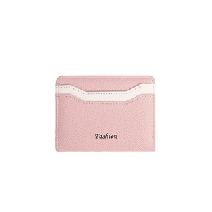 Minimalistische roze witte PU lederen kaarthouder korte dames portemonnee compacte geldbeurs
