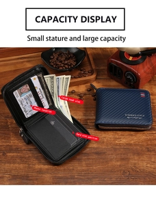 Detail view of carbon fiber wallet showing interior card slots and banknote compartments