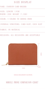 Detailed view of PU leather card holder dimensions 15x2x7.5 cm with internal slots
