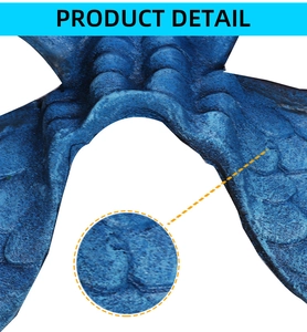 Detailed macro view of the dark blue owl mask showing scale textures and antique finish