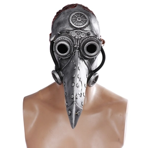 Steampunk Pestdoktor Maske Vogel Schnabel Latex Cosplay Halloween Kostüm Party Gothik Retro Zahnrad Niet Zubehör