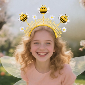 Serre-tête Abeille Nid d'abeille de Pâques Abeille Dessin Animé Fleur Serre-tête Pour Enfants Adulte Cosplay Fête Costume Accessoire Cheveux