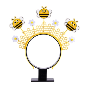 Serre-tête ruche d'abeille jaune à paillettes avec petites abeilles pour Pâques