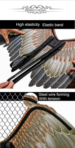 Detail of angel wings showing high elastic straps and inner steel wire support structure