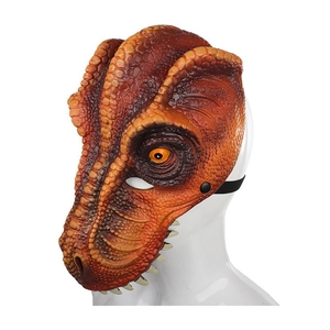 3D T-Rex dinosaur foam mask for Halloween and cosplay parties with realistic skin texture