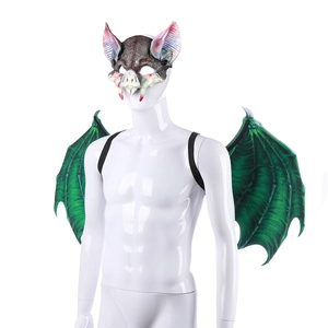 Detailed bat vampire mask and demonic wings set for Halloween party costume