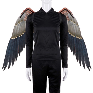 Realistic Feather Print Angel Wings Adult Costume Props Non-Woven Fabric For Halloween Mardi Gras Cosplay Party Folding