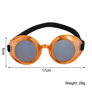 Steampunk goggles with orange gold metallic frames and dark round lenses for cosplay